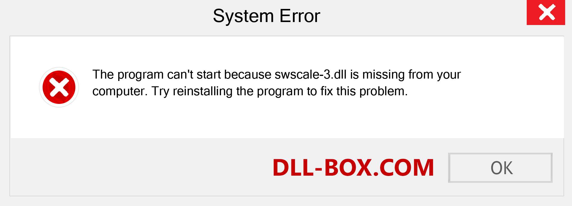  swscale-3.dll file is missing?. Download for Windows 7, 8, 10 - Fix  swscale-3 dll Missing Error on Windows, photos, images