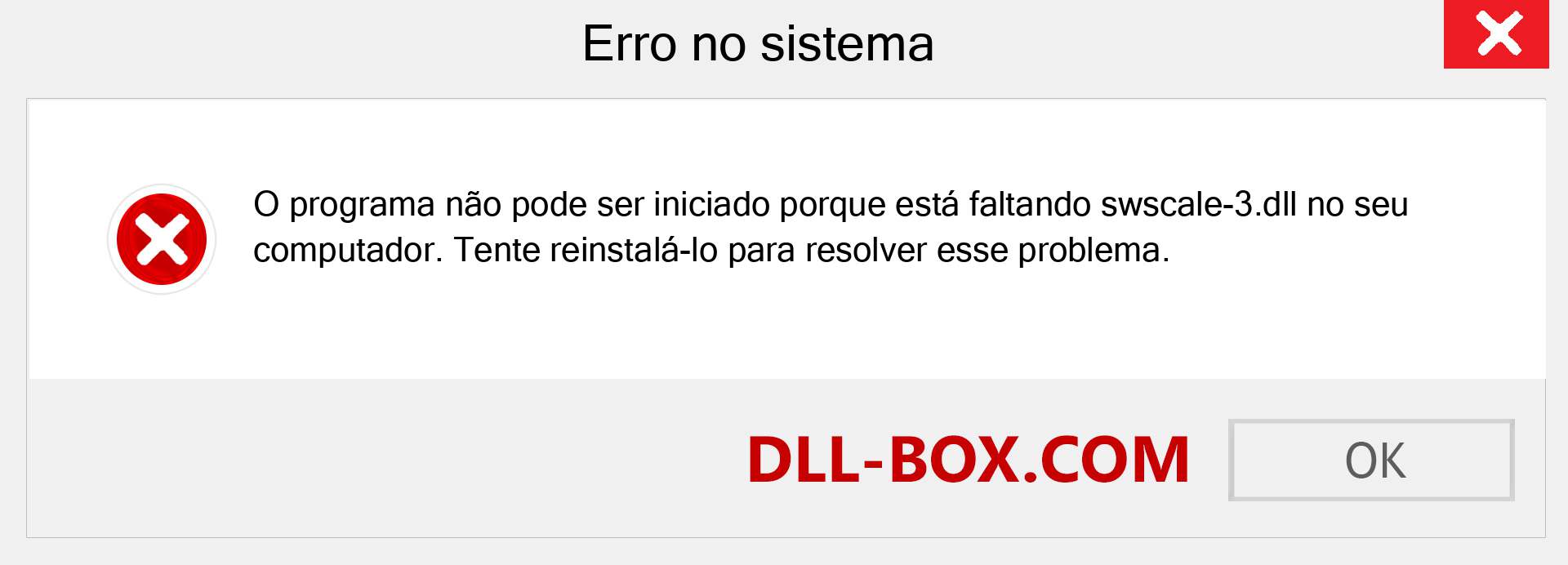 Arquivo swscale-3.dll ausente ?. Download para Windows 7, 8, 10 - Correção de erro ausente swscale-3 dll no Windows, fotos, imagens